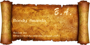Bondy Amanda névjegykártya